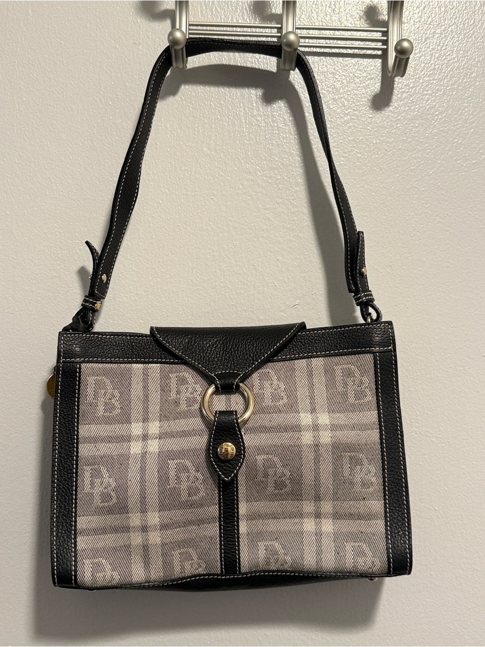 Dooney and Bourke Plaid Monogram Shoulder Bag